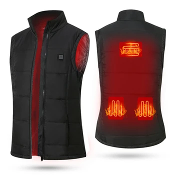 

Vinmori USB Electric Heated Vest Fleec Washable Size Adjustable Charging Heating Vest Clothing for Winter Skiing Hiking