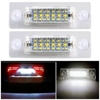 

2PCS Error Free LED License Number Plate Light Lamps For Golf Jetta Passat T5 Transporter Skoda Car License Plate Lights