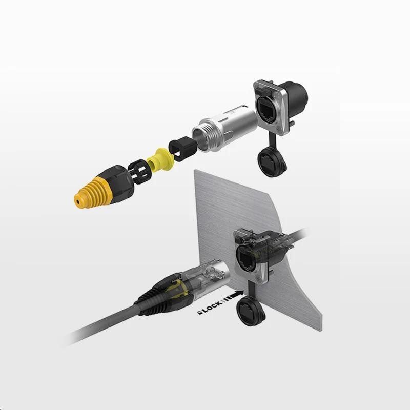Alojamento Impermeável do Plugue do Metal para Ethernet Exterior Conectores Ip67 Rede Rj45 - Imagem 2