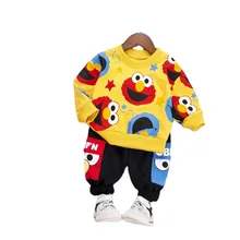 Ropa de dibujos animados para niños, Camiseta de algodón, pantalones, 2 unids/set/conjunto, chándal infantil