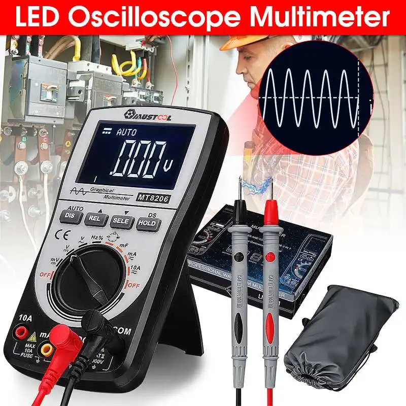 

Professional Auto Range AC DC Digital Multimeter Tester Meter Voltmeter LED Scopemeter Digital Oscilloscope Multimeter 200ksps