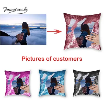 

Fuwatacchi (Private Customized) Pillowcase Custom Personalized Printed Pictures on The Pillow Case Cushion Cover Home Decor DIY