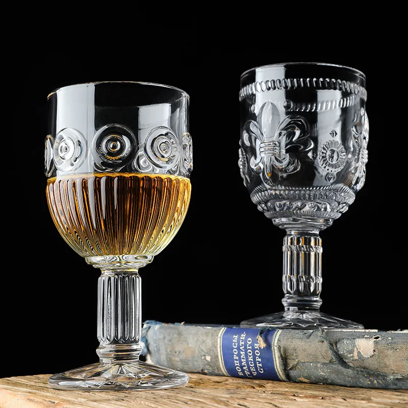 European iris relief glass creative crystal glass water cup tea cup wine fruit juice beverage household