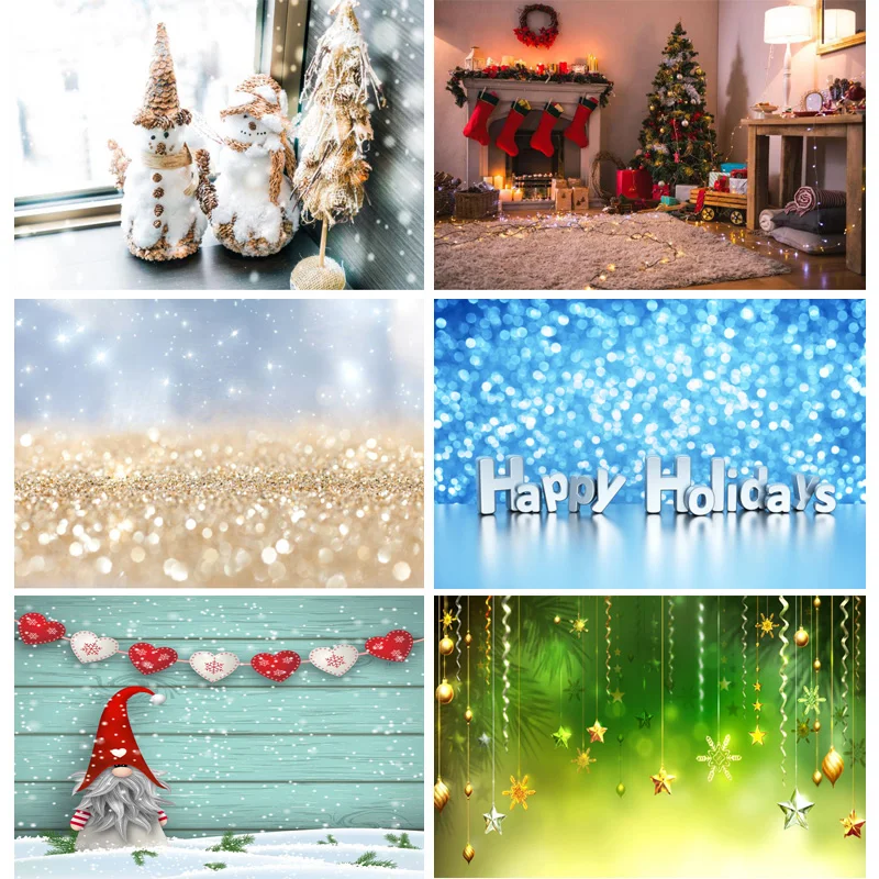 

SHENGYONGBAO Vinyl Custom Christmas Day Photography Backdrop Christmas Tree Festival Theme Photo Studio Background XT20924SD-06