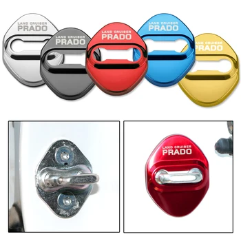 

4pcs Door Lock Decoration Protection Cover flags emblem case for Toyota prado accessories car styling