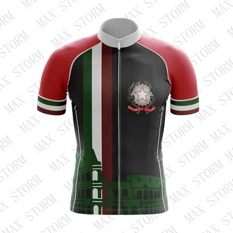 2019 men's Black Italy New Team Cycling Jersey Customized Road Mountain Race Top max storm Quick Dry /Breathable | Спорт и