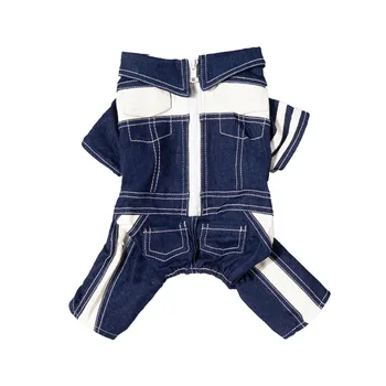 

Winter Dog Clothes Denim Jumpsuit Coat Jacket Yorkshire Pomeranian Poodle Bichon Schnauzer Pet Outfit Warm Dog Clothing Costume