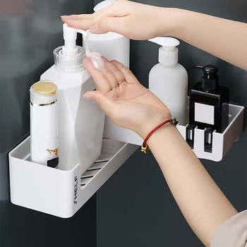 

Bathroom Shelf Corner Shelves Shampoo Holder Kitchen Storage Rack Mess Shower Organizer Wall Holder Space Saver Household Items