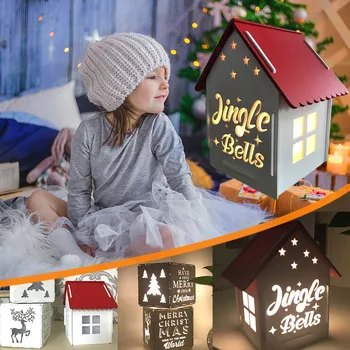 

Led Wooden Box Creative Shape Small Night Light Christmas Room Decoration Accessories For Family Christmas Decoration Ornament