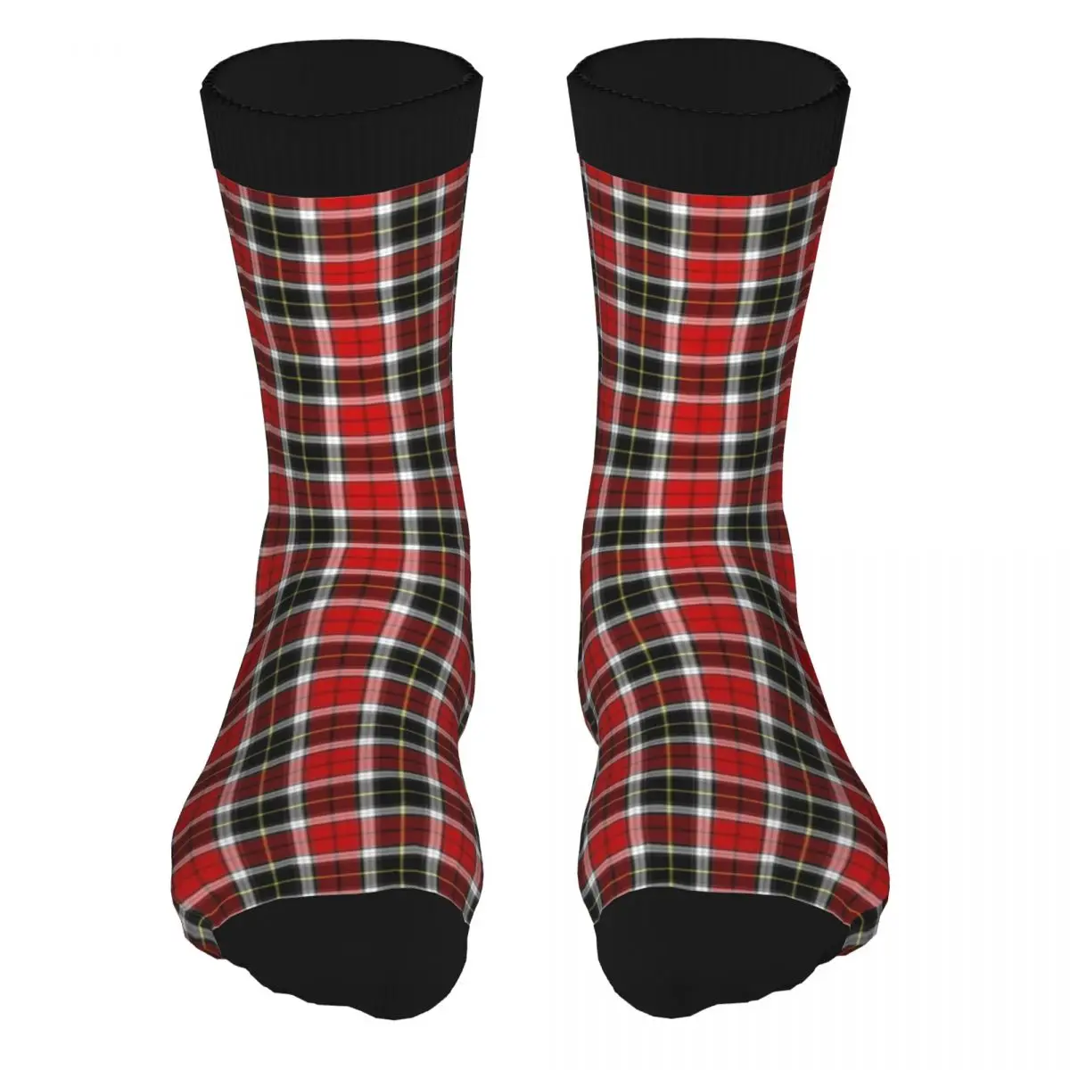 For Men Checkered Background Red Checks Pattern Thick Contrast Color Socks 90% Polyester Clothes Middle Tube | Мужская одежда