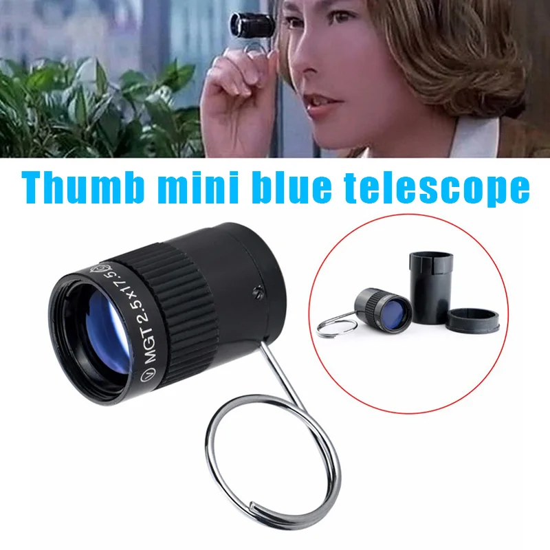 

Mini Pocket 2.5x17.5 Monocular Thumb Superfine Telescope Key Chain for Hiking Camping Sports BHD2