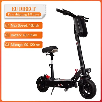 

[EU Direct] EScooter Folding Electric Scooter Adult Electric Skateboard Electrico E Scooter 1200W For Panasonic 48V 35AH 120KM