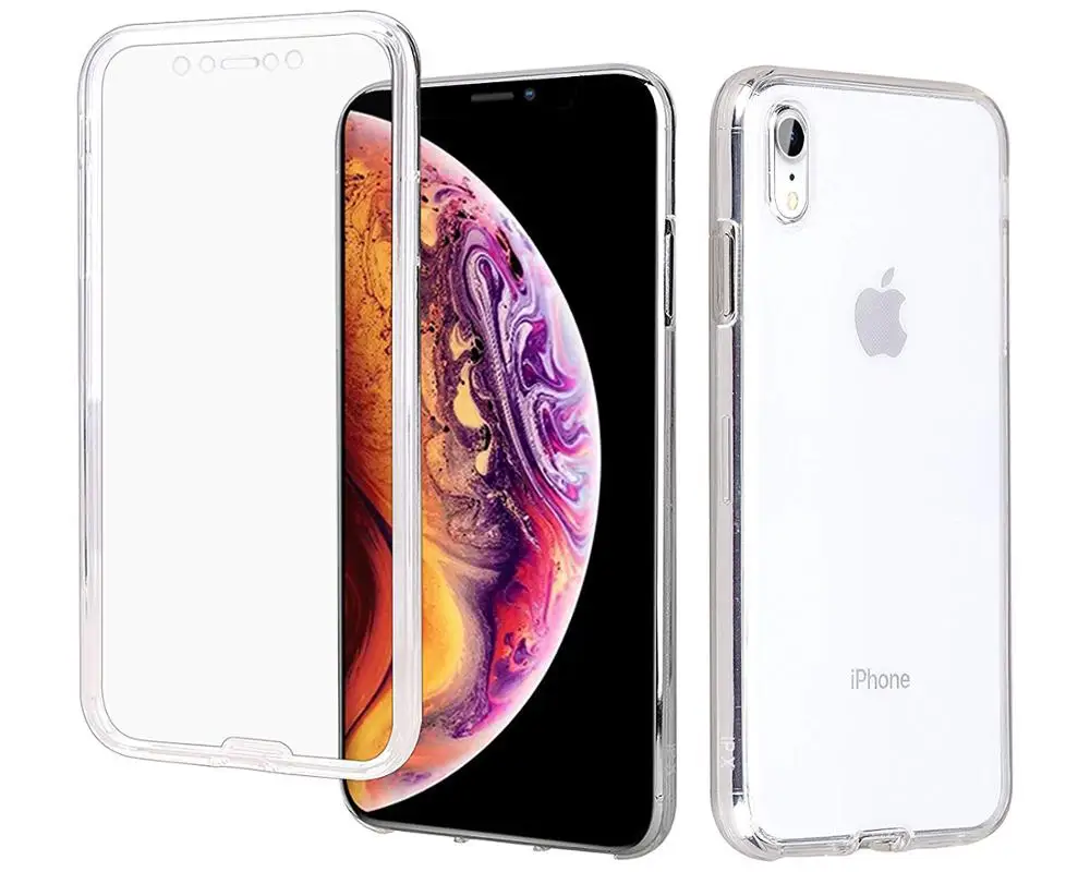 

2019 clear phone case for Iphone XS max X xr 6 6s 7/8 plus cover full body protection 360 pc tpu slim silicone shockproof funda