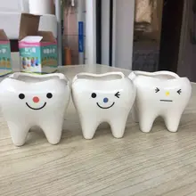 Милый зуб горшок ваза креативный керамический мультфильм зуб цветочный горшок для суккулентных растений украшение дома ремесла стоматологическая клиника Подарочная игрушка