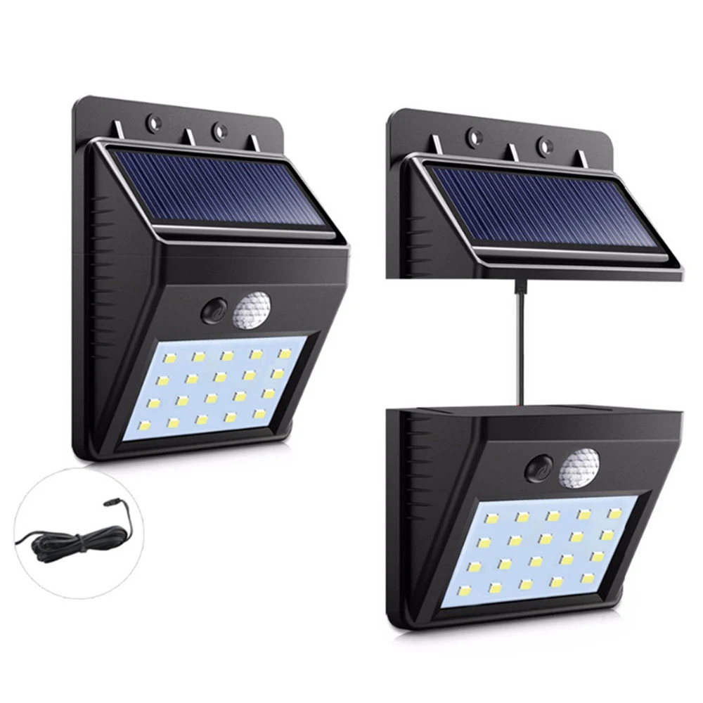 Разделяемая солнечная панель наружный светодиодный настенный светильник датчик движения/Ночной Датчик солнечный светильник для ночное освещение для сада#1108