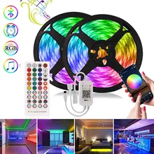 Led Strip RGB 5050 Color Changing Tape Diode DC 12V LED Light Bluetooth Control Music Sync Smart Led Nylon light For decoration