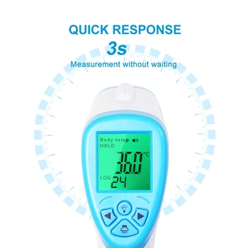 AICARE Digital Infrared Forehead Thermometer Electronic Non Contact for Baby Adults Body Medical Fever Measure