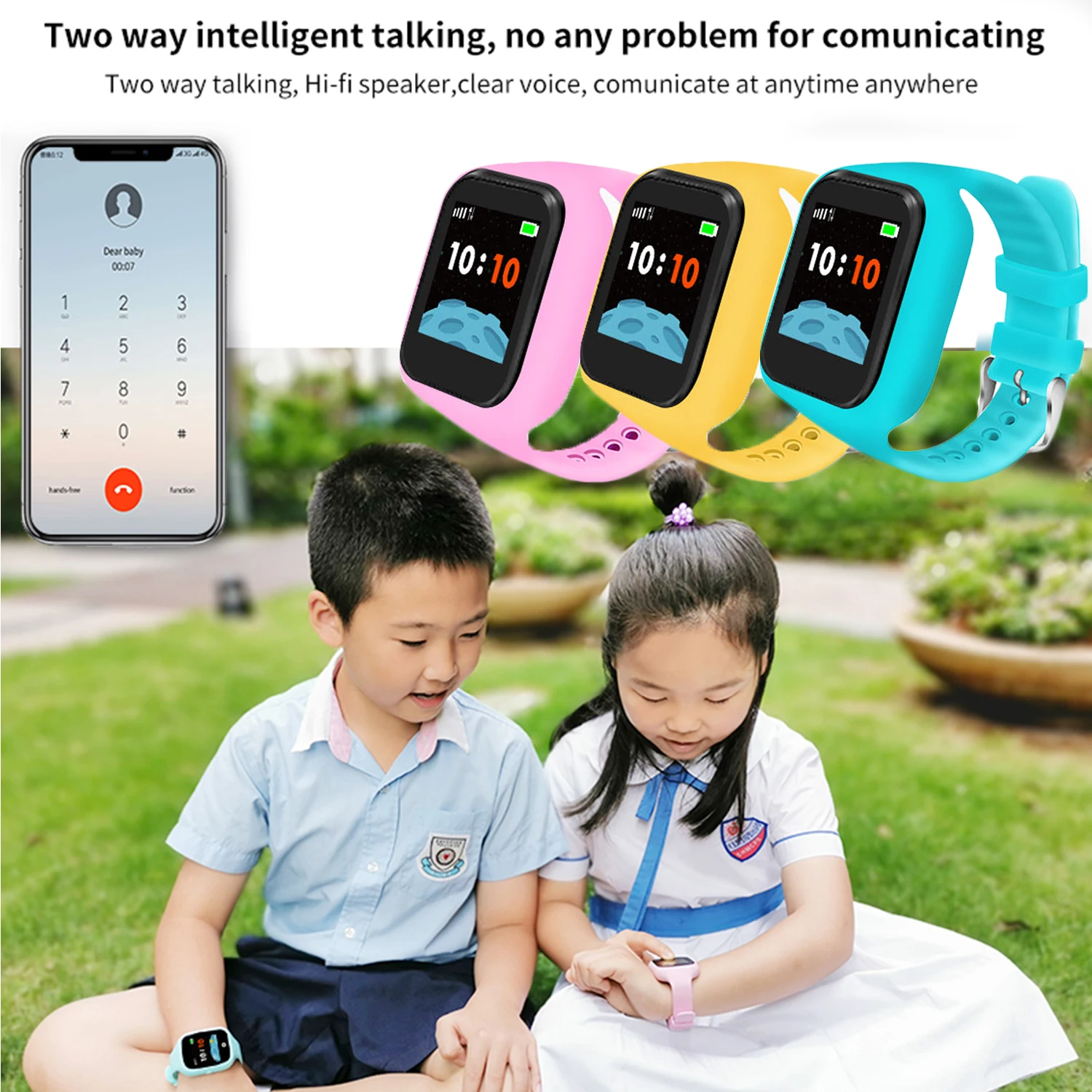 

Multifunction Waterproof Anti-lost Smart Watch Phone Tracker Locater Monitor with 1.3inch Screen for Kids Children
