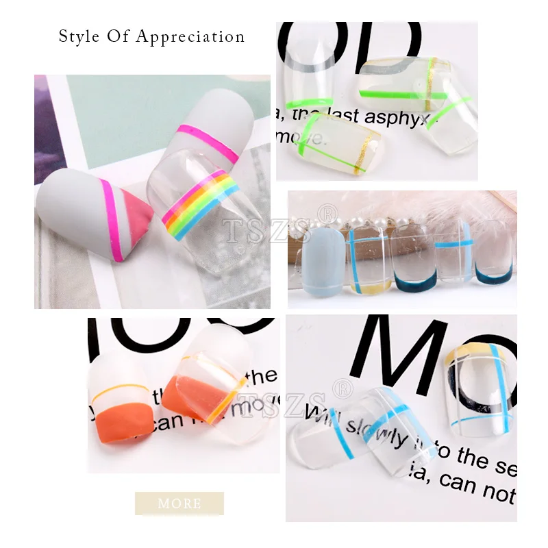 

2019 Hot Selling 1sheet/lot Neon Fluorescence Nail Line Sticker DIY 3D Nail Art Sticker For Acrylic Nails