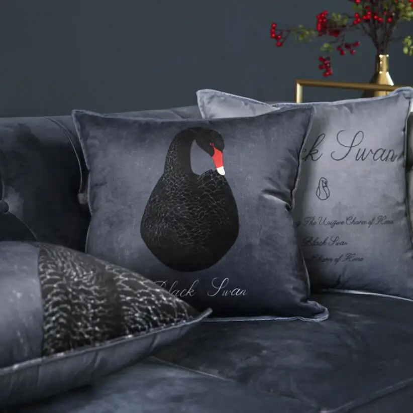 Luxurious Velvet Home Decor Pillow Cover Fashion Cushion Gray Black Velour Decoration Pillowcase decorative pillowsham | Дом и сад