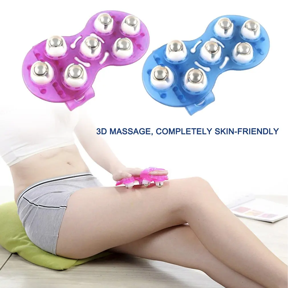 

Small Body Massager With 7 Roller Balls Muscle Pain Relief Relax Massager Tool Neck Leg Back Massager Body Health Care Hot New!