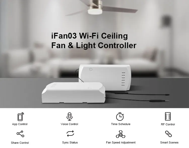 SONOFF iFan03 WiFi потолочный светильник с вентилятором поддержка 433 МГц RF RM433 умный дом дистанционное управление работа с Alexa Google Home