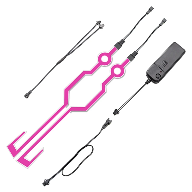 2 Pcs Motorcycle Helmet Night Riding Cold Lights Kit  Signal Flashing Stripe LED Luminous Sticker Universal Waterproof Durable