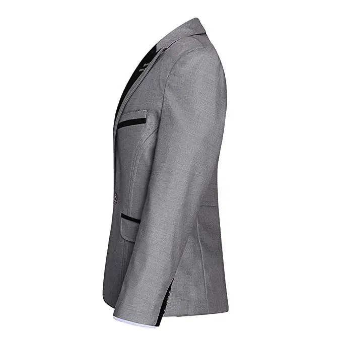 Màu Xám Nhạt 3 Cái Form Áo Suông Cổ Điển Cao Điểm Ve Áo Ôm Vừa Vặn May Tap Matxa Bung Áo Khoác Vest Quần Sinh Nhật Cưới