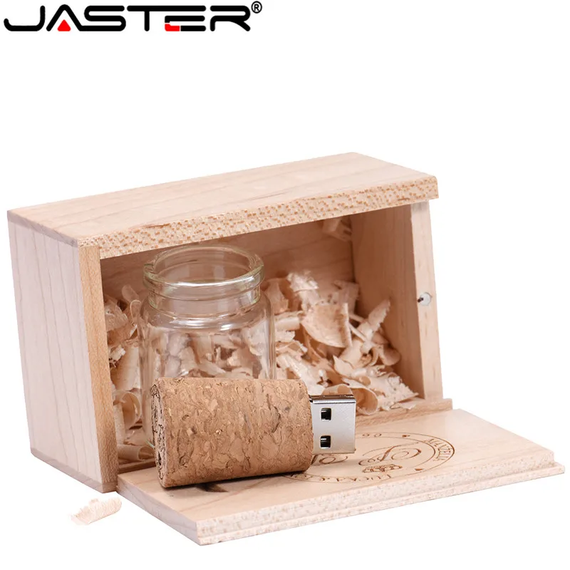 JASTER Новый usb 2 0 флеш накопитель 4 ГБ 8 16 32 64 стеклянная бутылка для дрифта пробковая