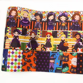 

I-19830-2015,3‘’ 75mm,5 yards Halloween Thermal transfer Printed grosgrain Ribbons,bow cap accessories and decorations
