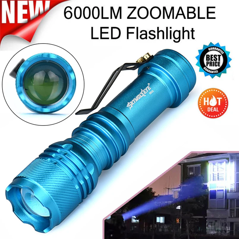 Skywolfeye USB rechargeable 6000LM CREE Q5 AA  14500 3 modes of scalable LED flashlight super bright powerful bike lights 30D5 (1)