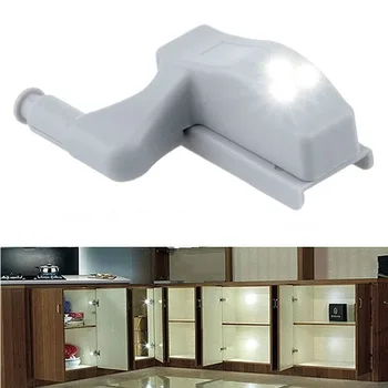 

Universal LED Under Cabinet Light Cupboard Inner Hinge Lamp Closet Wardrobe Sensor Light Battery Powered Home Kitchen NightLight