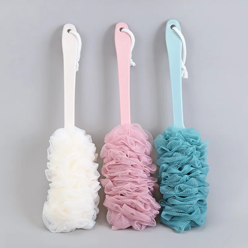 Long Handle Rubbing Towel Mesh Sponge New Style Mesh Sponge Brush Bathroom Convenient Bath Brush Bubble Loofah