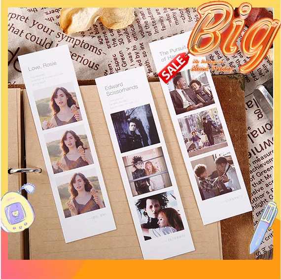 30pcs Classic Film Series Box Bookmark Aesthete Stationery Give A Gift To Someone Who Likes Reading