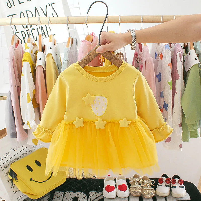 CYSINCOS/весенне-осеннее платье для маленьких девочек; Хлопковое платье с длинными рукавами для малышей; Детские Платья с цветочным принтом и бантом; Модная одежда для девочек
