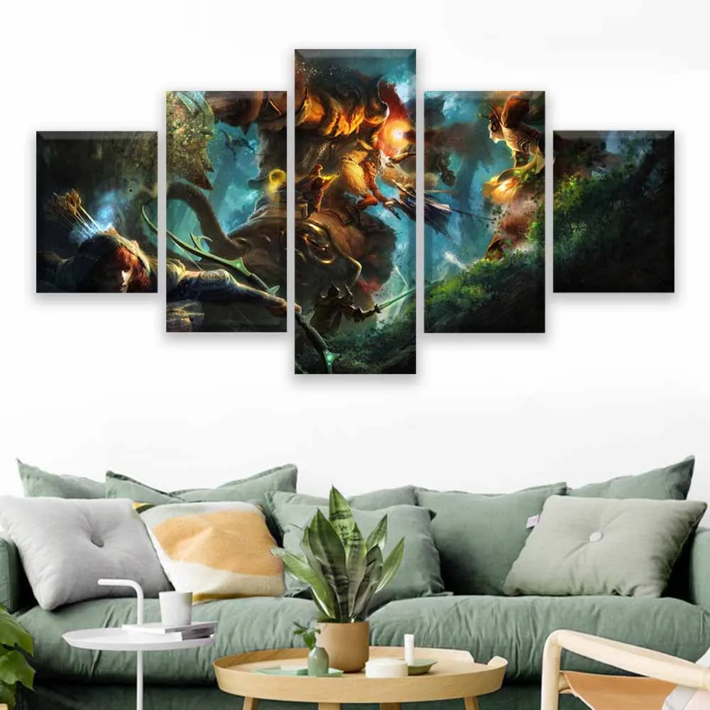  5 Pieces Canvas Painting DOTA 2 Invoker Home Decor For Living Room Printed Wall Art Game Poster Mod