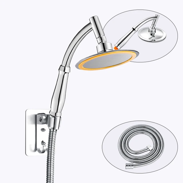 6 Inch High Pressure 360 Adjustable Large Round Big Rainfall Sprayer Bathroom Hand Held Shower Head shower and hose