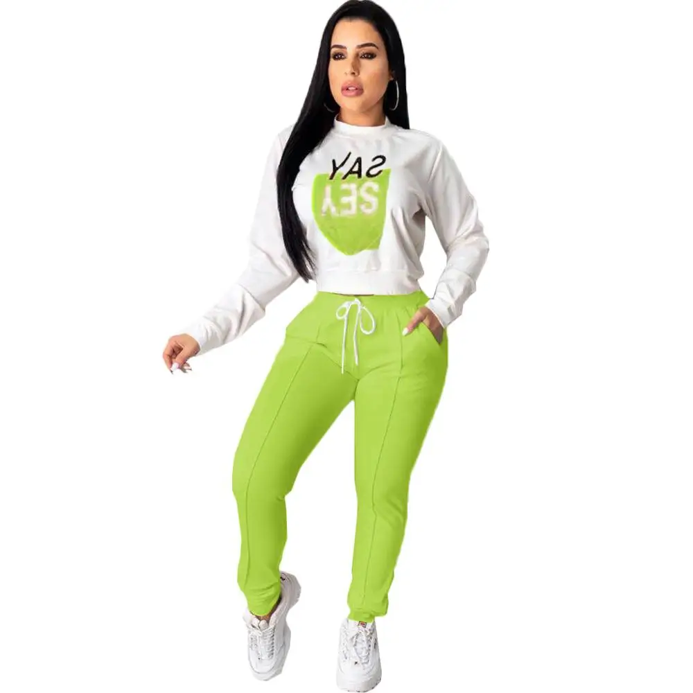 Trajes de club top de 2 piezas, conjunto de ropa para mujer, joggers, ropa bts, camisetas de k-pop streetweat, sudadera a juego, conjuntos de chándal _ - AliExpress Mobile