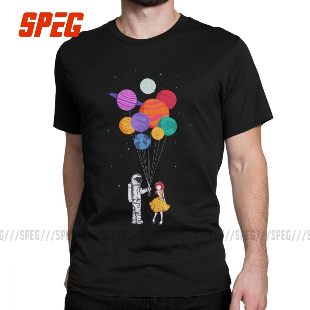 

Man T Shirts For You Everything Short Sleeves Astronaut Couple Space Planets Solar System Galaxy Tees O Neck Tops Cotton T-shirt