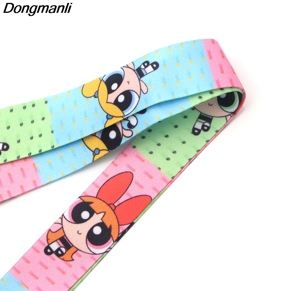 PC125 Powerpuff шнурок для девушки для брелка ID карты пропуска спортзала держатель значка мобильного телефона висячая Веревка держатель ключа лариат