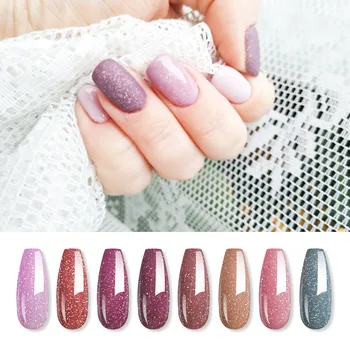 

5ml Holographic Glitter Gel Nail Polish Color UV Gel Semi Permanent Soak Off Nail Art Gel Varnish Manicure Design ZJJ3096