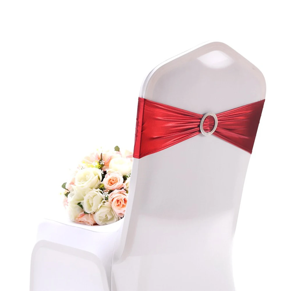 Чехлы на кресла стрейч пояса полосы чехол блесток атласная Свадебная вечеринка