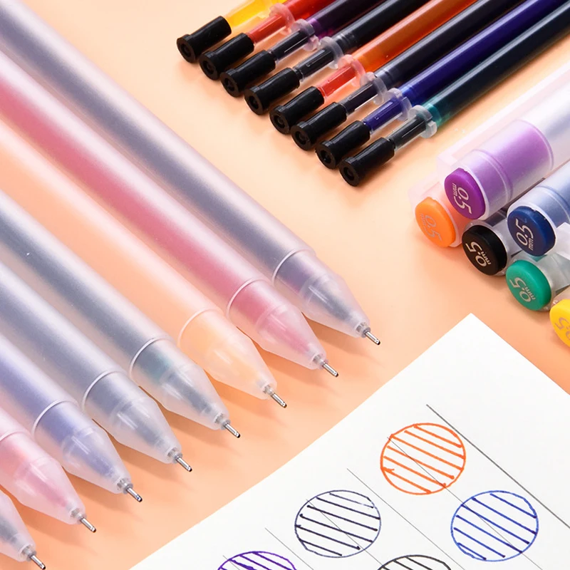 Набор гелевых ручек muji, цветные школьные принадлежности, ручки, канцелярские товары, цветные гелевые чернильные карандаши с карамельным цветом, гелевая ручка повторная заливка