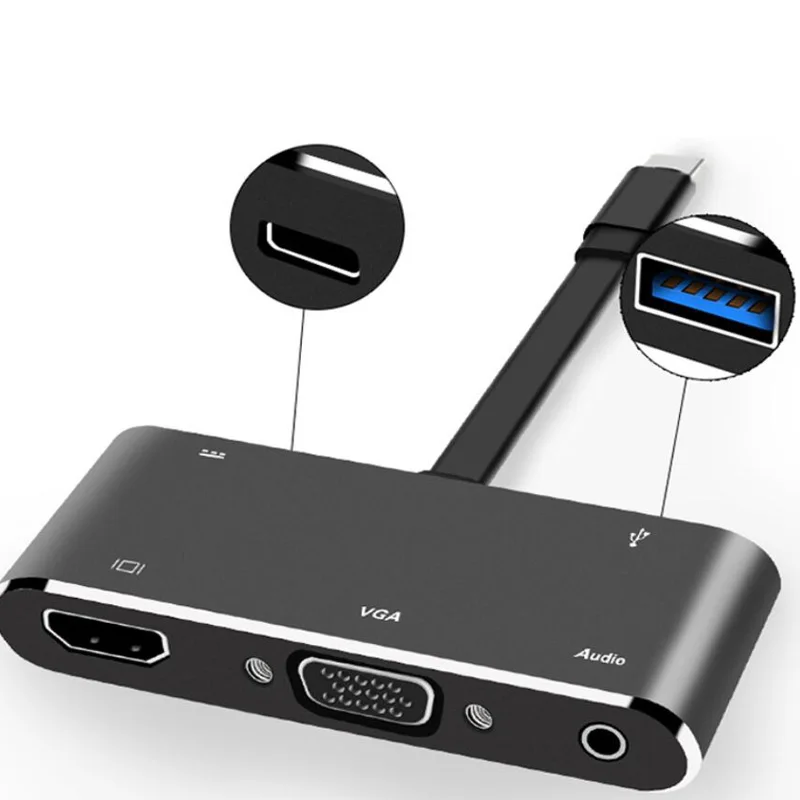 4 в 1 usb type C в многопортовый 4K HDMI концентратор USB 3,1 преобразовать зарядный адаптер для Apple Macbook