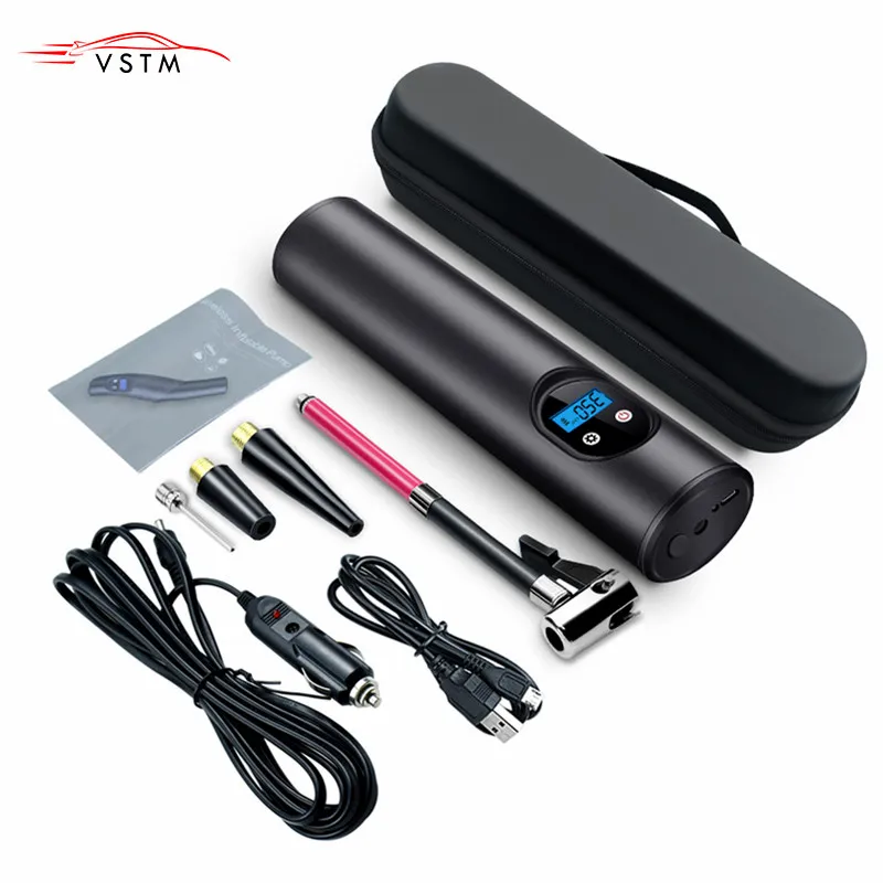 

portable air compressor Inflatable pump 12V 150PSI USB interface with LCD display for car bicycles Tires Balls Swimming Rings