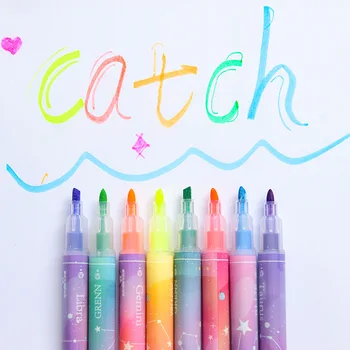 

Starry Double Head Star Liquid Type Colorful Candy Color Highlighters Promotional Art Markers Gift Stationery