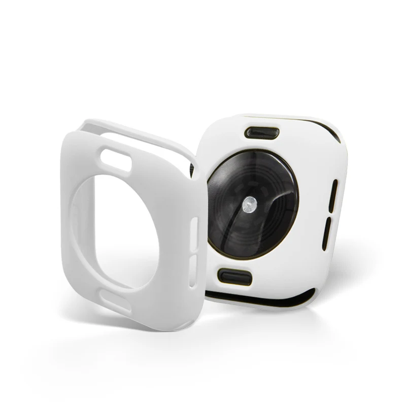 Мягкий силиконовый чехол для apple watch Series 5/4/3/2/1 ультра тонкий противоударный протектор для наручных часов iWatch, чехол 38 мм 40 мм 42 44 мм - Цвет: white
