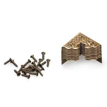

10Pcs Antique Furniture Metal Crafts Jewelry Box Corner Foot Wooden Case Corner Protector Decorative Corner 25mm