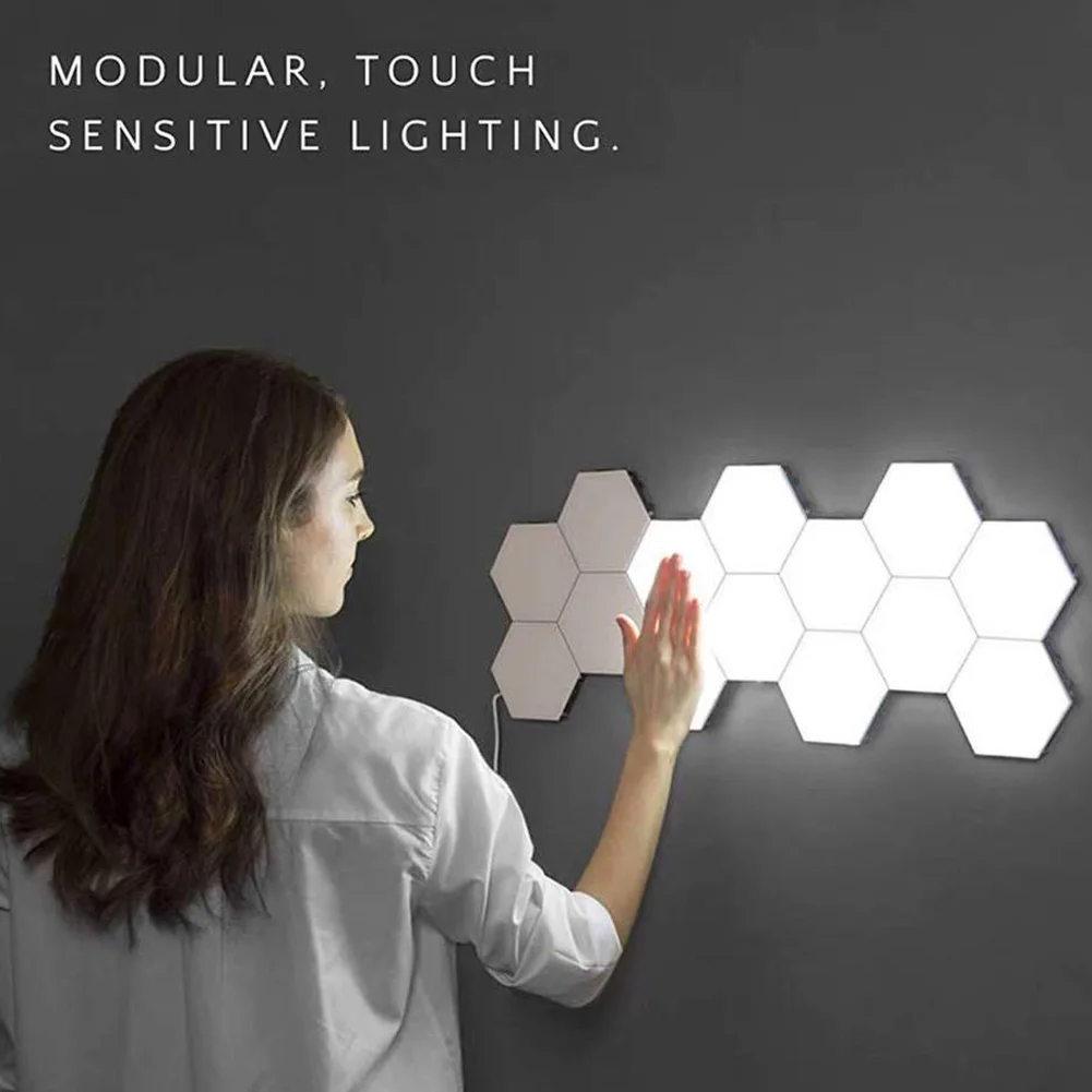 

Honeycomb Assembly Touching Light DIY Wall Lamp Smart Light for Bedroom Hallway Bathroom TN88