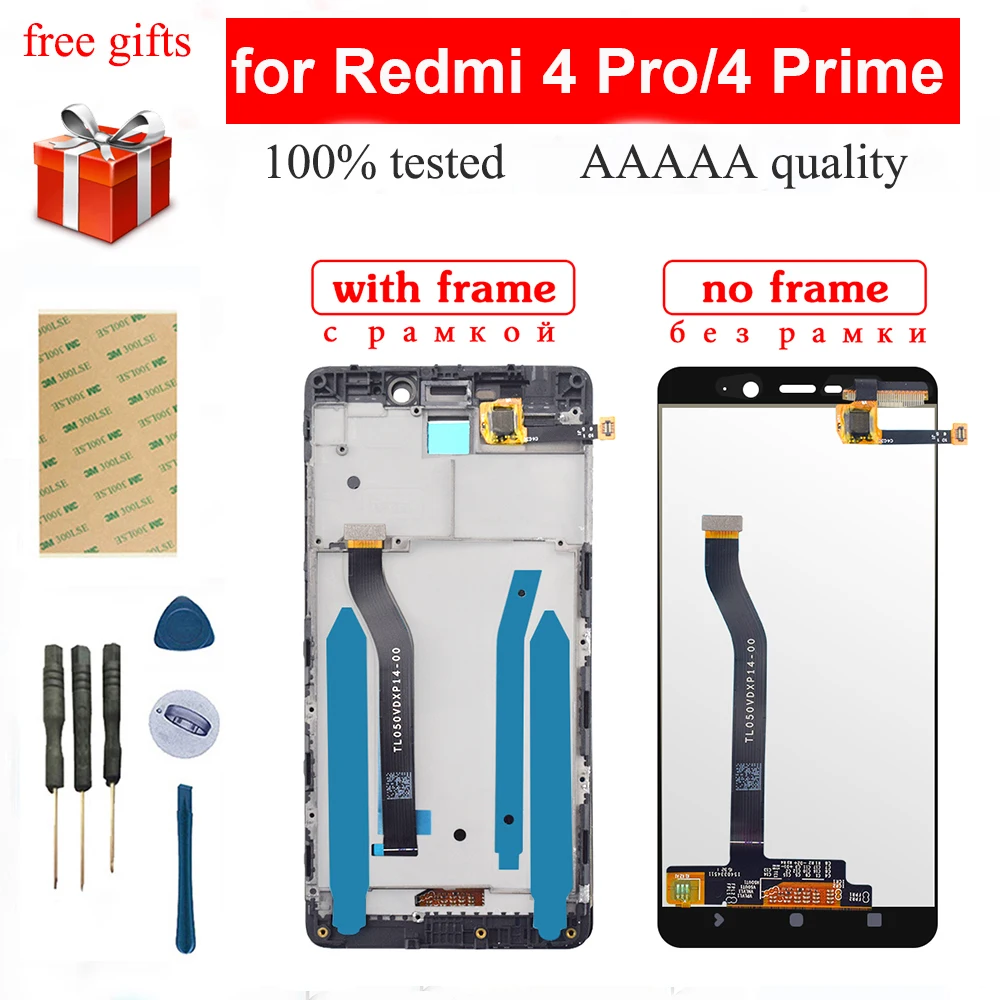 Baratos Para Xiaomi Redmi 4 Pro Redmi 4 Prime pantalla táctil digitalizador Sensor de cristal + pantalla LCD Monitor pantalla Panel módulo marco de montaje